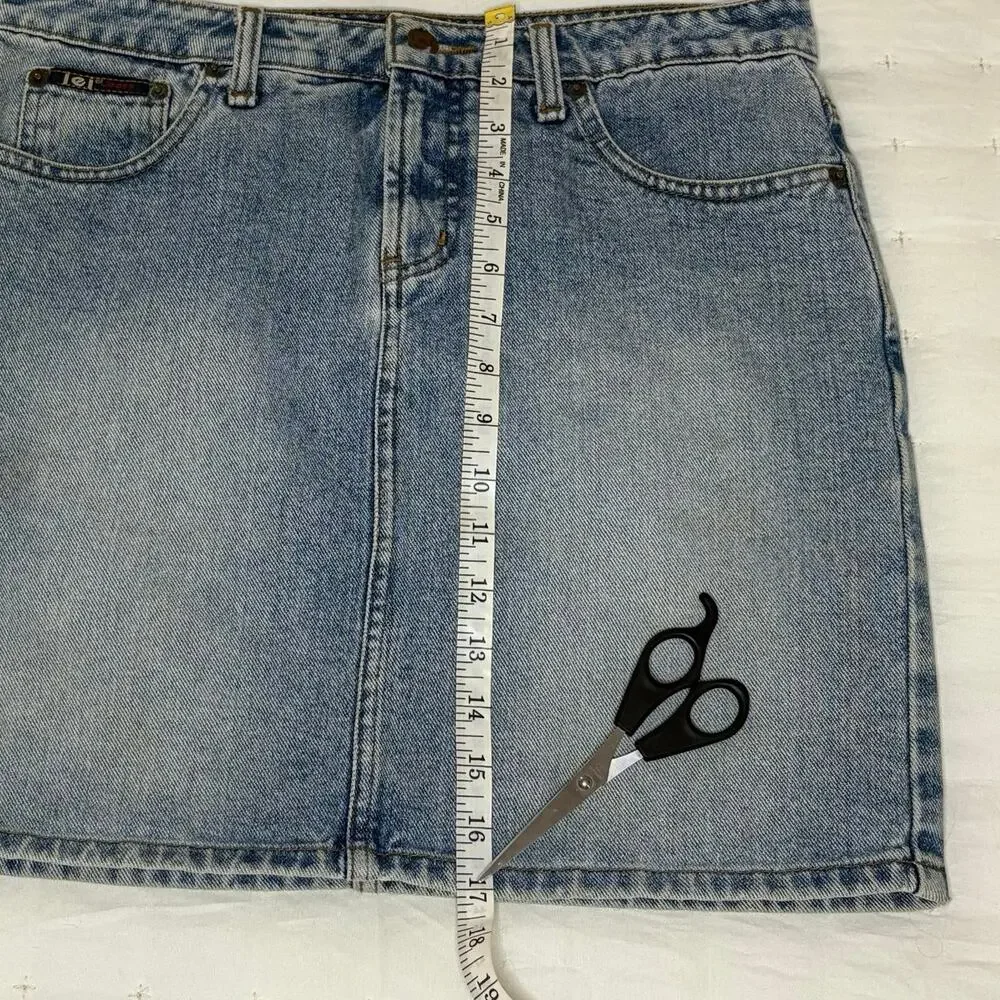 L.E.I. Denim Vintage Mini Skirt Women's 11 Blue